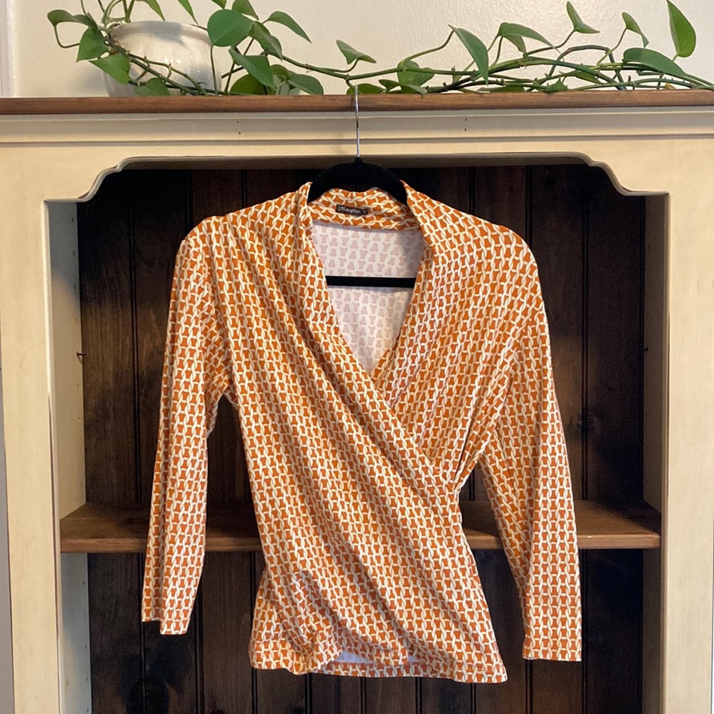 J. Mclaughlin Orange Top, Size Small - image 1